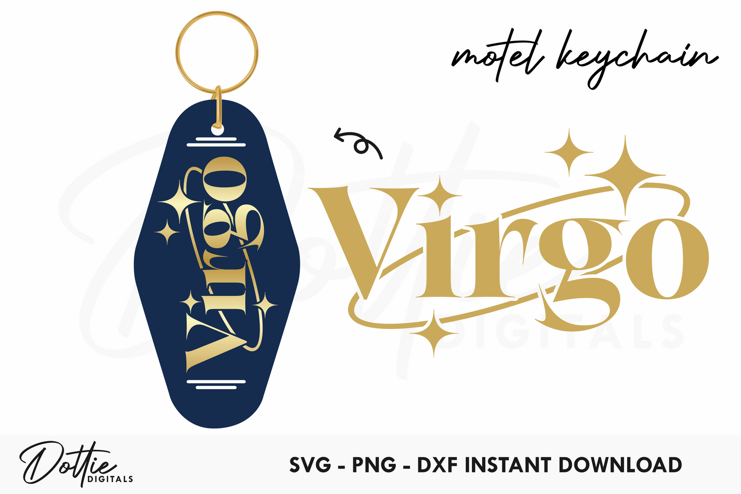 Virgo Zodiac Star Sign Motel Keychain SVG PNG