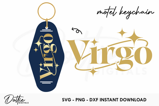 Virgo Zodiac Star Sign Motel Keychain SVG PNG
