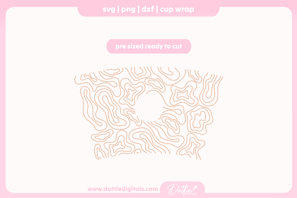 Wavy Swirls Design 24oz Starbucks Cold Cup SVG PNG