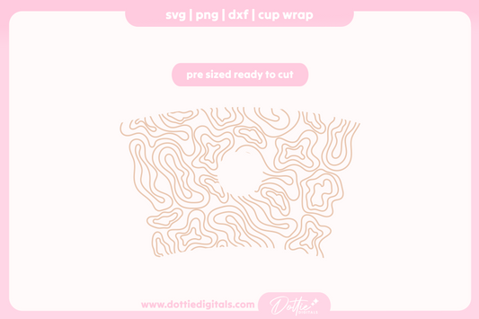 Wavy Swirls Design 24oz Starbucks Cold Cup SVG PNG