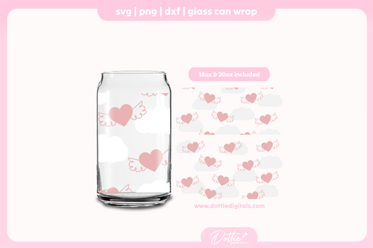 Wings Of Love 16oz & 20oz Libbey Glass Can Bundle SVG PNG