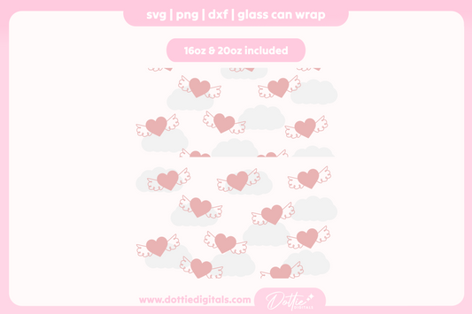Wings Of Love 16oz & 20oz Libbey Glass Can Bundle SVG PNG