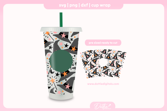 Witch's Hat Halloween 24oz Starbucks Cold Cup SVG PNG