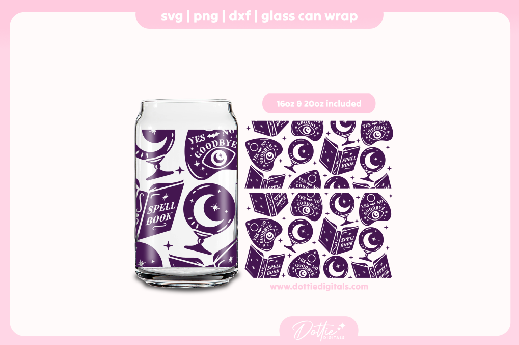 Witchy Vibes 16oz & 20oz Libbey Glass Can Bundle SVG PNG