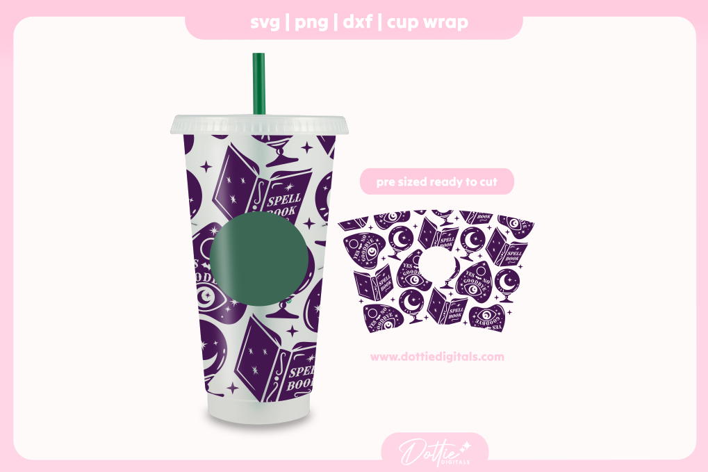 Witchy Vibes Halloween 24oz Starbucks Cold Cup SVG PNG