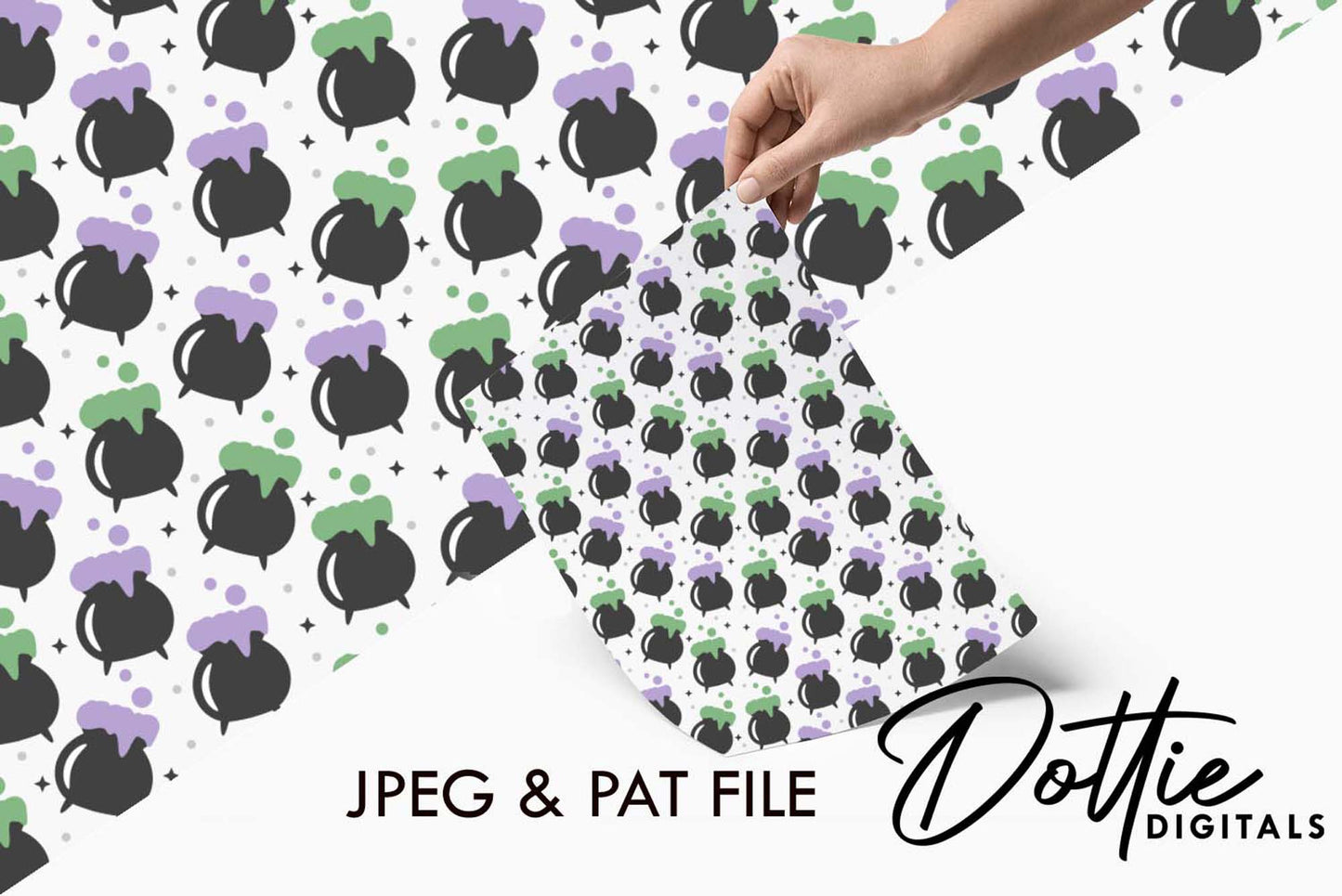 Witch's Cauldrons Repeat Seamless Pattern