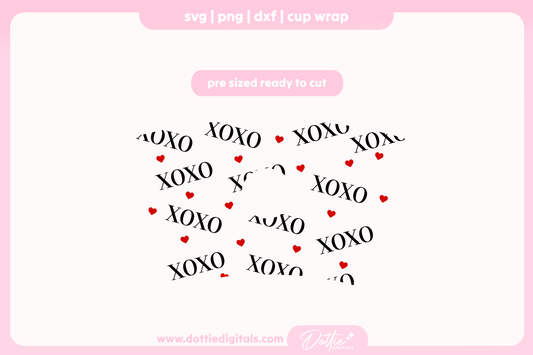 Chic Xoxo Hugs Kisses Valentines Day Romantic Hearts 24oz Starbucks Cold Cup SVG PNG