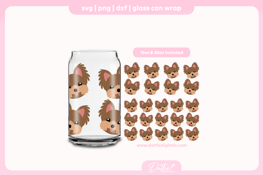 Yorkie 16oz & 20oz Libbey Glass Can Bundle SVG PNG
