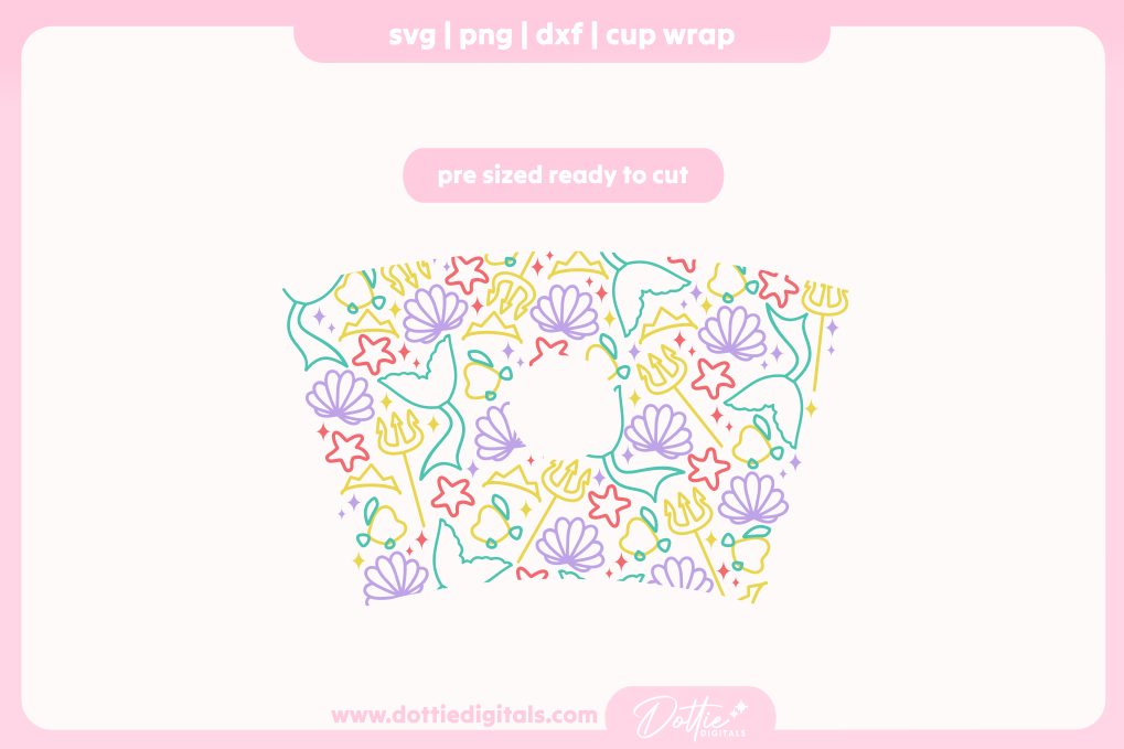 Mermaid 24oz Starbucks Cold Cup SVG PNG