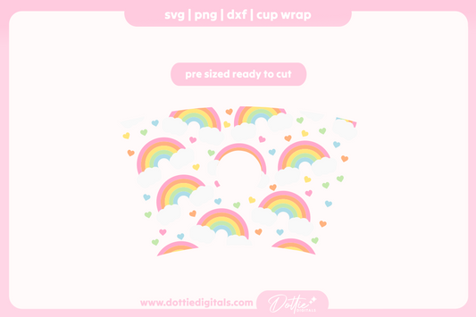 Rainbows with Clouds Gay Pride LGBTQ 24oz Starbucks Cold Cup SVG PNG