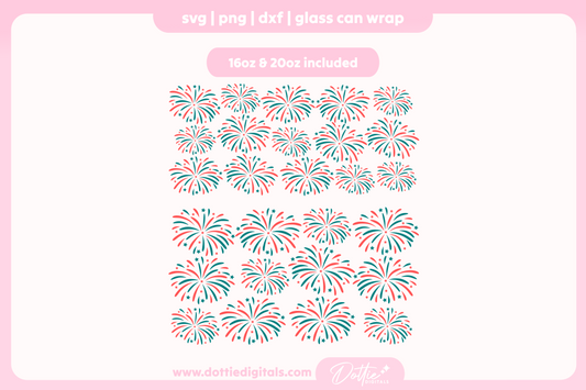 Fireworks 16oz & 20oz Libbey Glass Can Bundle SVG PNG