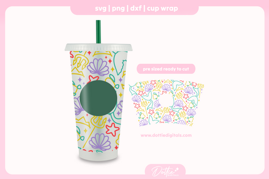 Mermaid 24oz Starbucks Cold Cup SVG PNG