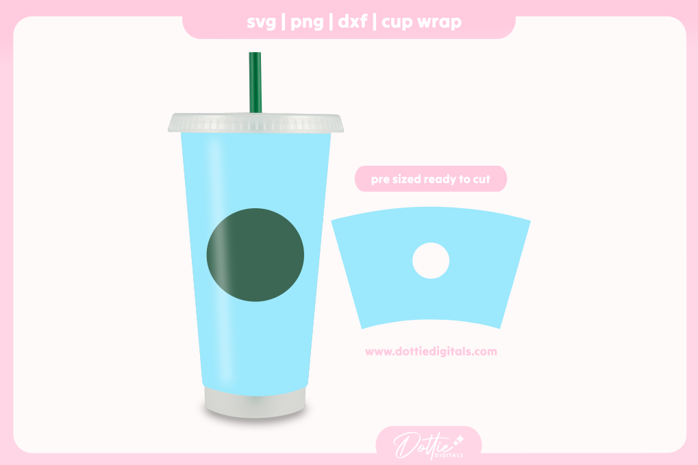 Blank Template For 24oz Starbucks Cold Cup SVG PNG