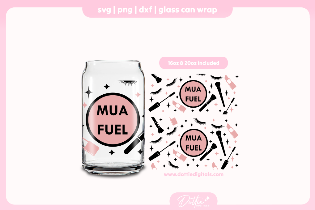 MUA Fuel 16oz & 20oz Libbey Glass Can Bundle SVG PNG