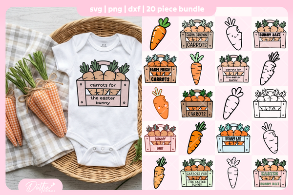 Carrots Bundle 20 SVGs PNGs