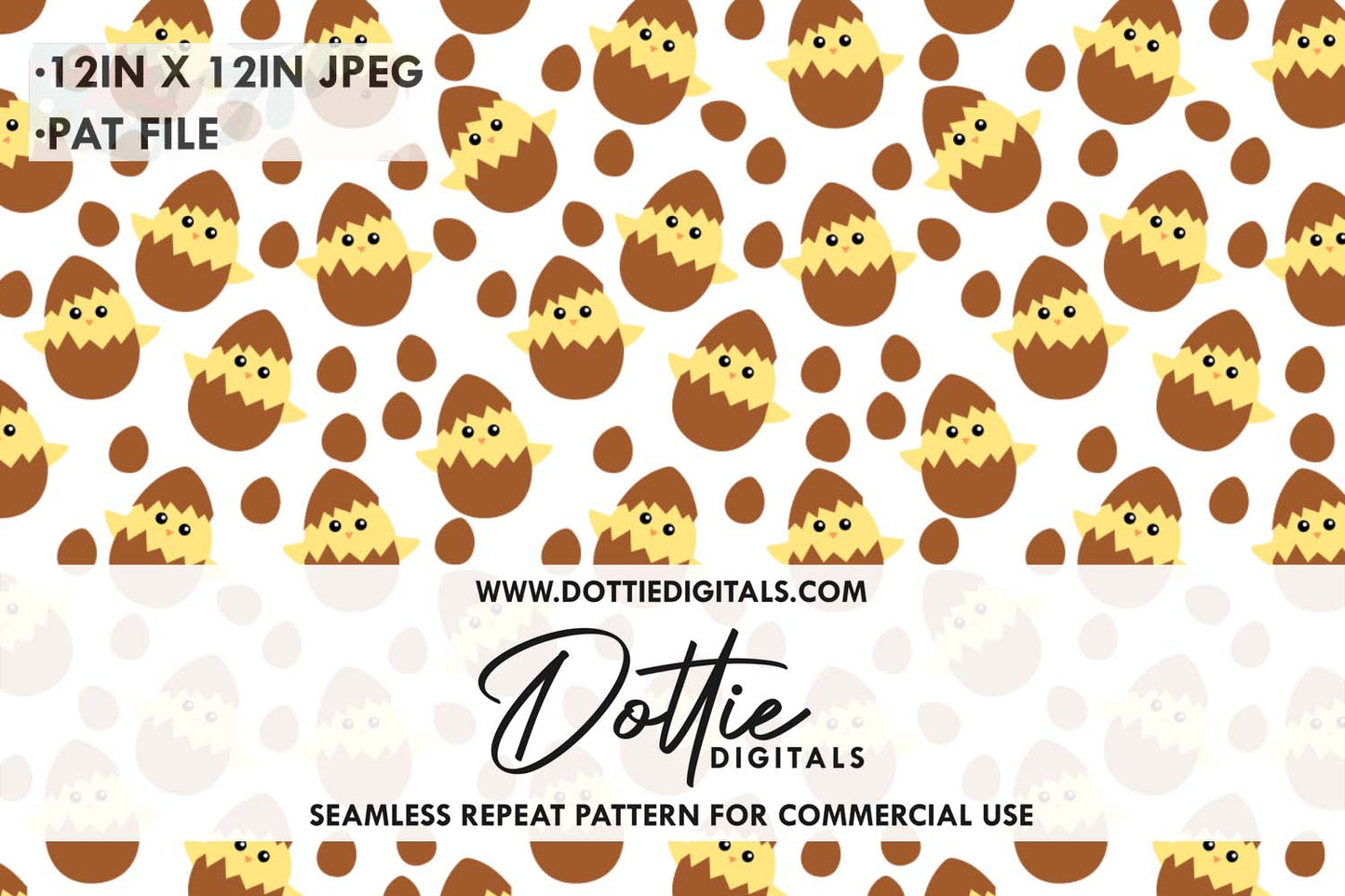 Chocolate Easter Chicks Repeat Seamless Pattern