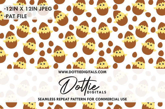 Chocolate Easter Chicks Repeat Seamless Pattern