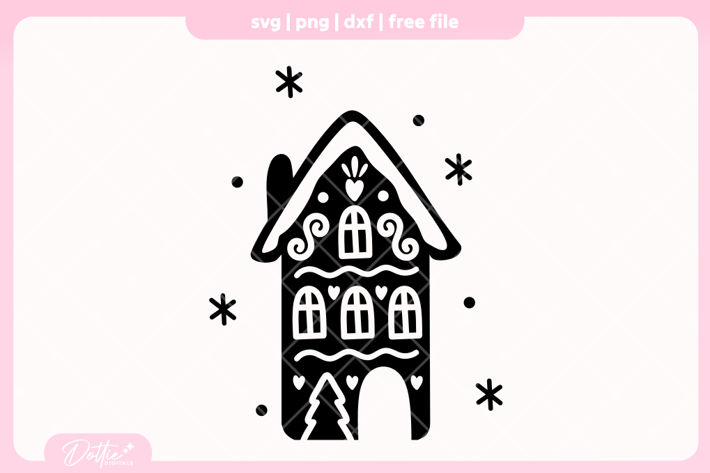 Gingerbread House FREE SVG PNG Craft File
