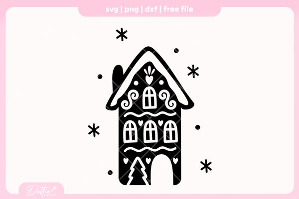 Gingerbread House FREE SVG PNG Craft File