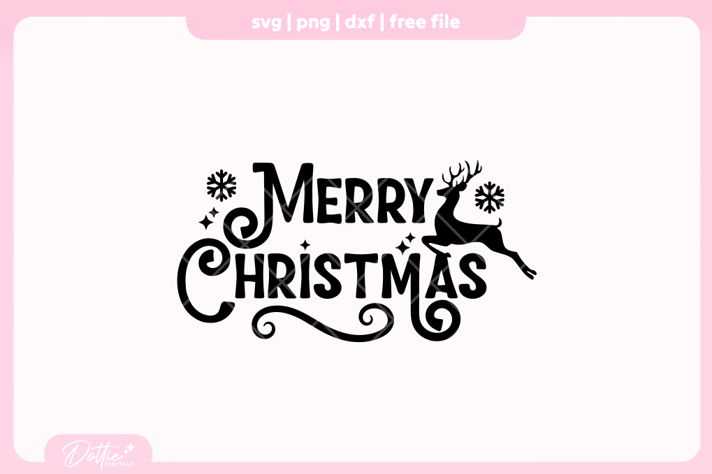 Merry Christmas FREE SVG PNG Craft File
