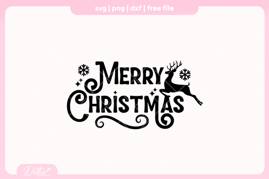Merry Christmas FREE SVG PNG Craft File