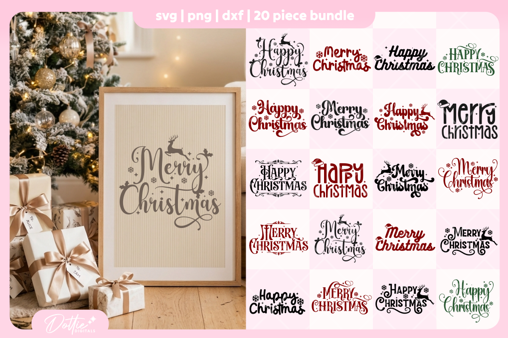 Merry Christmas FREE SVG PNG Craft File