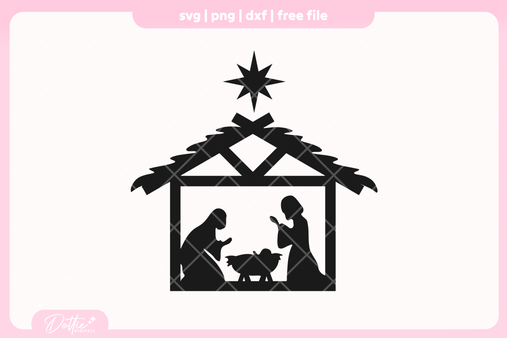 Nativity Scene FREE SVG PNG Craft File