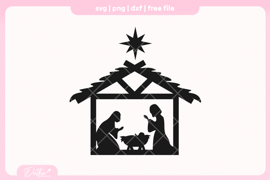 Nativity Scene FREE SVG PNG Craft File