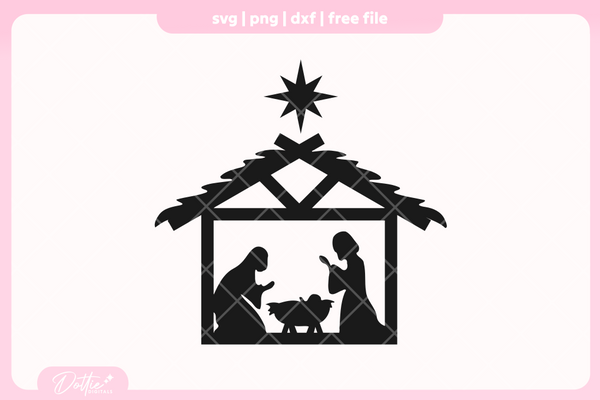 Nativity Scene FREE SVG PNG Craft File