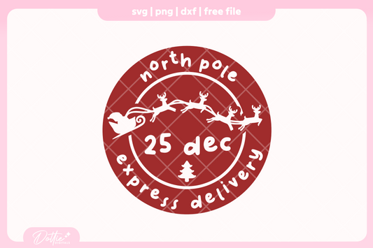 North Pole Stamps FREE SVG PNG Craft File