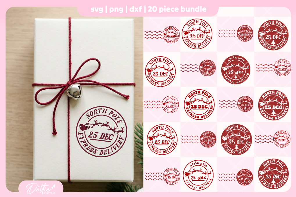 North Pole Stamps Bundle 20 SVGs PNGs