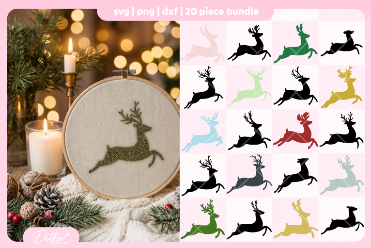 Reindeers FREE SVG PNG Craft File