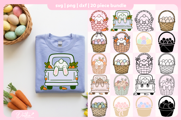 Easter Baskets Bundle 20 SVGs PNGs