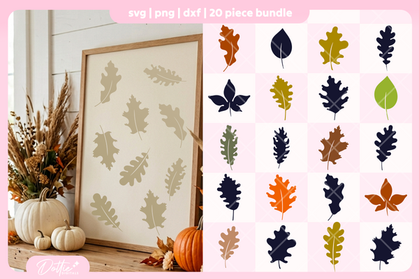 Fall Leaves Bundle 20 SVGs PNGs