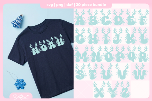 Festive Alphabet FREE SVG PNG Craft File