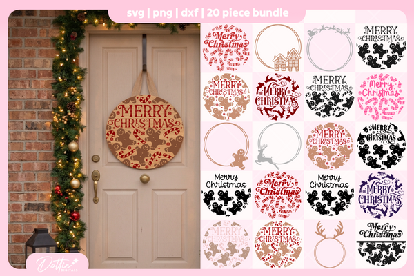 Festive Circle Frames Bundle 20 SVGs PNGs
