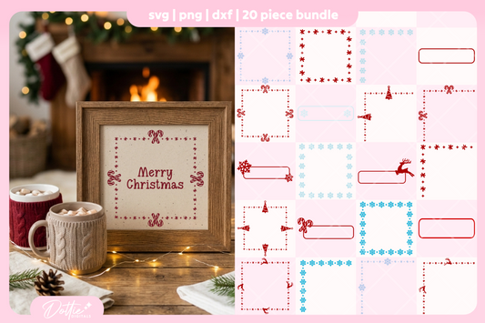 Festive Frames Bundle 20 SVGs PNGs
