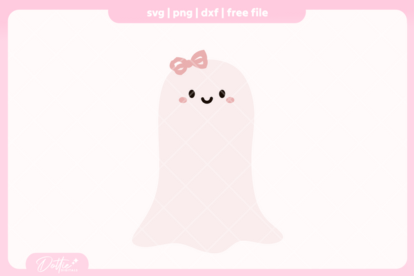 Pink Ghost FREE SVG PNG Craft File