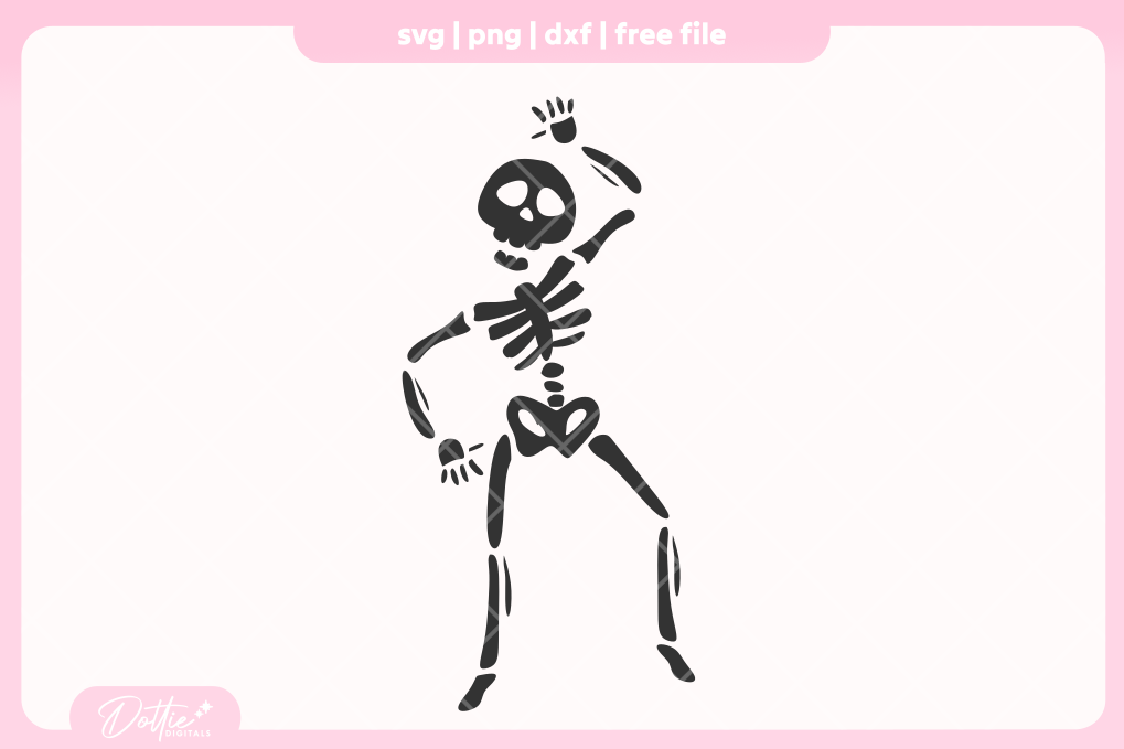 Dancing Skeleton FREE SVG PNG Craft File