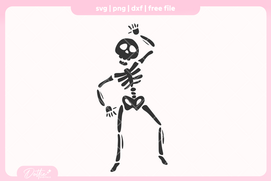 Dancing Skeleton FREE SVG PNG Craft File