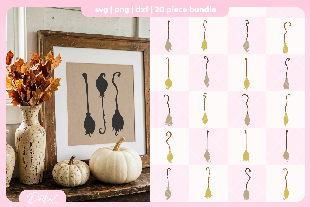 Broomsticks FREE SVG PNG Craft File
