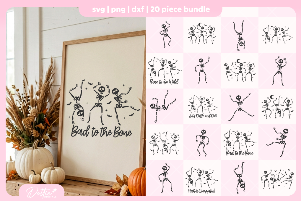 Dancing Skeleton FREE SVG PNG Craft File