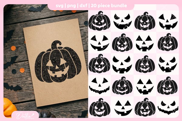 Jack O Lantern Bundle 20 SVGs PNGs