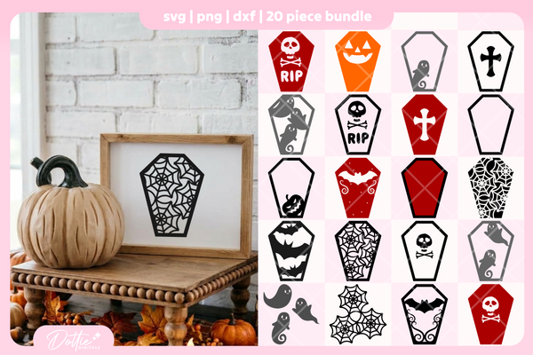 Halloween Coffins Bundle 20 SVGs PNGs