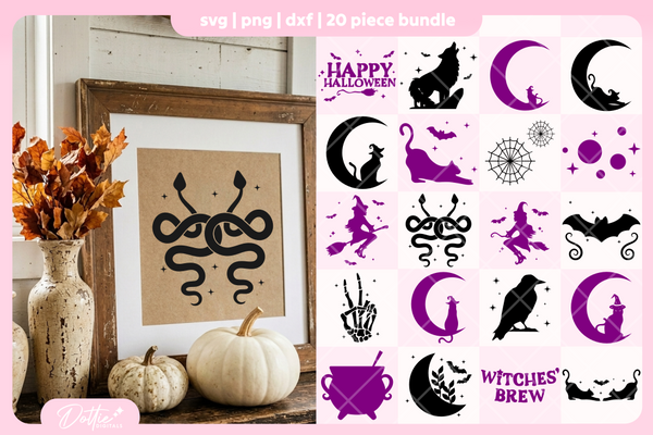 Halloween Vibes Bundle 20 SVGs PNGs