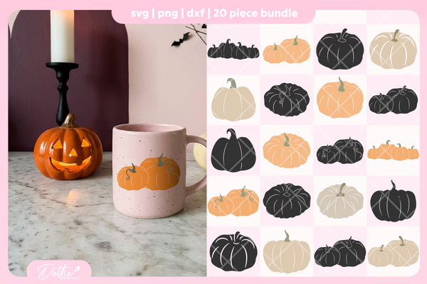 Harvest Pumpkins Bundle 20 SVGs PNGs