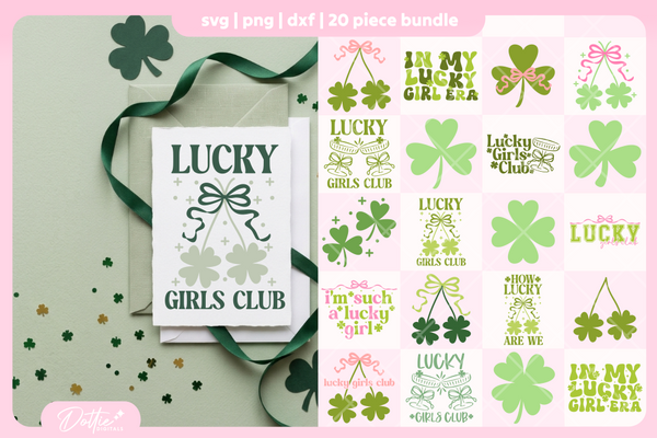 Lucky Girl Bundle 20 SVGs PNGs