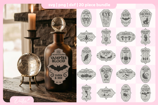 Potion Labels FREE SVG PNG Craft File