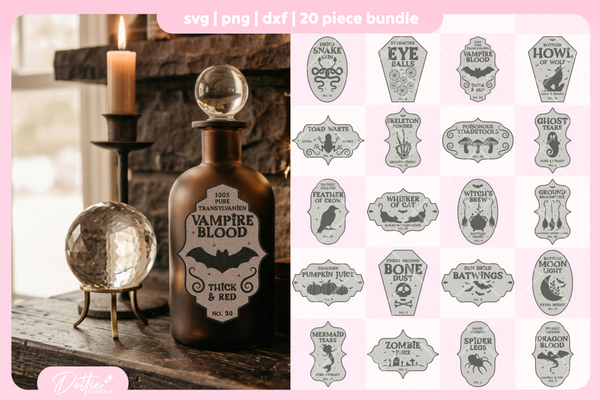 Potion Labels Bundle 20 SVGs PNGs