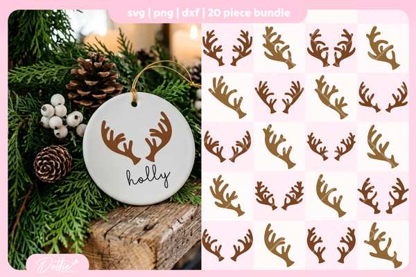 Reindeer Antlers Bundle 20 SVGs PNGs
